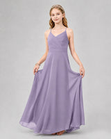 Wisteria Chiffon A-line Junior Bridesmaid Dress Front View