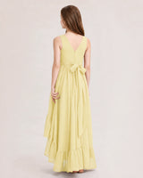 Daffodil Chiffon A-line Junior Bridesmaid Dress Back View