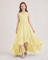Daffodil Chiffon A-line Junior Bridesmaid Dress Front View
