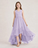 Lavender Chiffon A-line Junior Bridesmaid Dress Front View