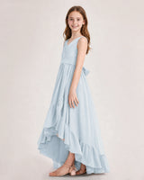 Mist Chiffon A-line Junior Bridesmaid Dress Side View
