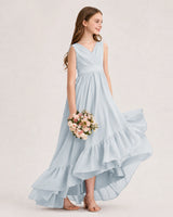 Mist Chiffon A-line Junior Bridesmaid Dress Side View