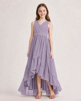 Wisteria Chiffon A-line Junior Bridesmaid Dress Front View