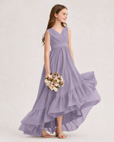Wisteria Chiffon A-line Junior Bridesmaid Dress Side View