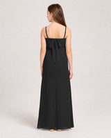 Black Chiffon A-line Junior Bridesmaid Dress Back View