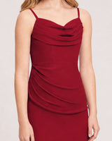 Burgundy Chiffon A-line Junior Bridesmaid Dress Front View