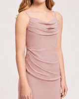 Dusty Rose Chiffon Sheath Junior Bridesmaid Dress Front View