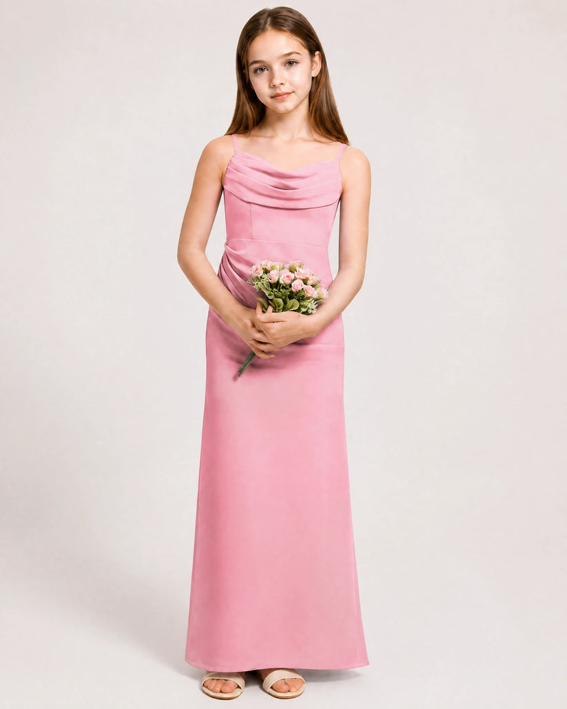 Peony Chiffon Sheath Junior Bridesmaid Dress Front View