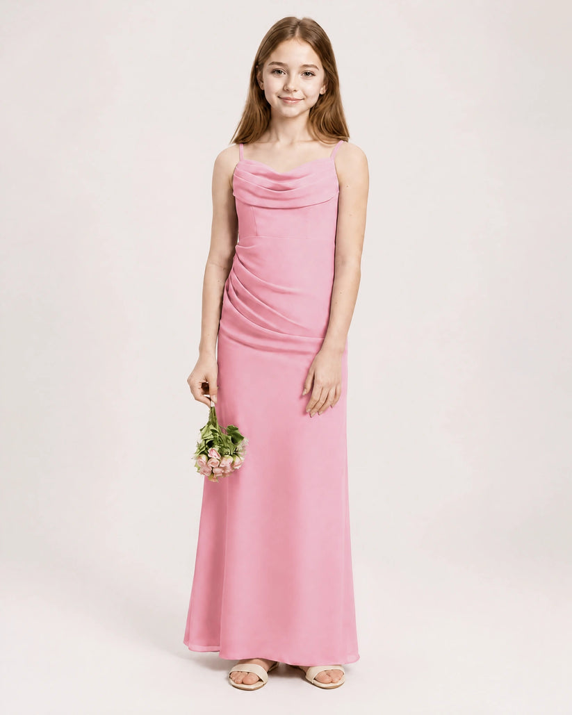 Peony Chiffon Sheath Junior Bridesmaid Dress Front View