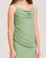 Sage Green Chiffon A-line Junior Bridesmaid Dress Front View