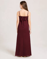 Burgundy Chiffon A-line Junior Bridesmaid Dress Back View