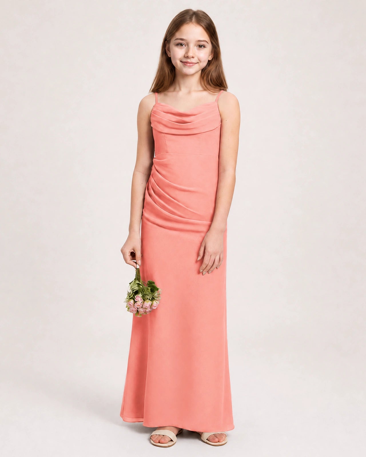 Junior Bridesmaid Dress | Cowl Neck & Chiffon