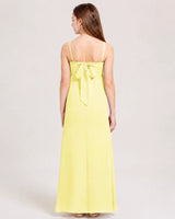 Daffodil Chiffon A-line Junior Bridesmaid Dress Back View