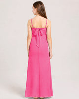 Hot Pink Chiffon A-line Junior Bridesmaid Dress Back View