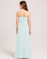 Mist Chiffon A-line Junior Bridesmaid Dress Back View