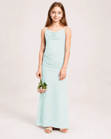 Mist Chiffon A-line Junior Bridesmaid Dress Front View
