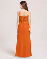 Orange Chiffon A-line Junior Bridesmaid Dress Back View