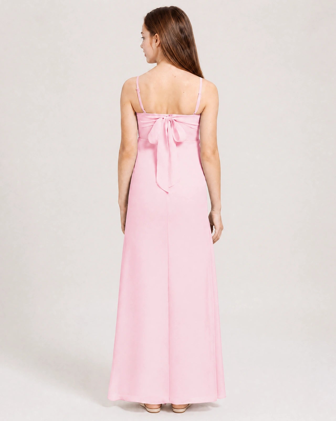 Dideyttawl Dusty Blue Chiffon Junior Bridesmaid Dress Cowl Neck A-Line Formal Dress