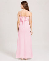 Pink Chiffon A-line Junior Bridesmaid Dress Back View