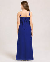 Royal Blue Chiffon A-line Junior Bridesmaid Dress Back View