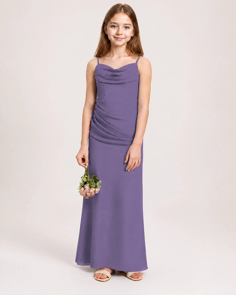 Tahiti Chiffon A-line Junior Bridesmaid Dress Front View