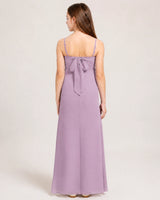Wisteria Chiffon A-line Junior Bridesmaid Dress Back View