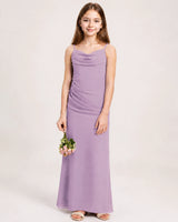 Wisteria Chiffon A-line Junior Bridesmaid Dress Front View