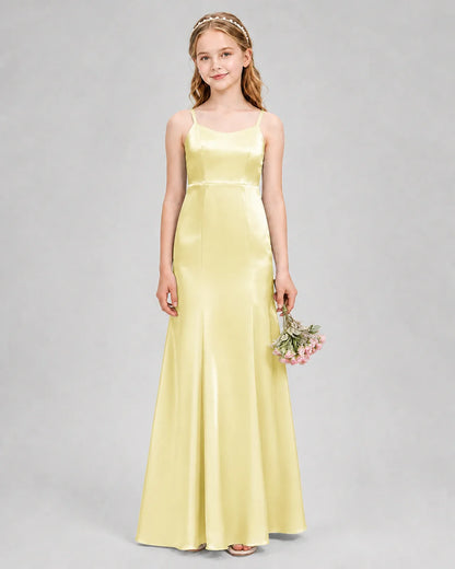 Daffodil Satin A-line Girls Formal Dress Front View
