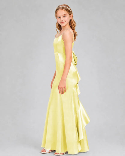 Daffodil Satin A-line Girls Formal Dress Side View