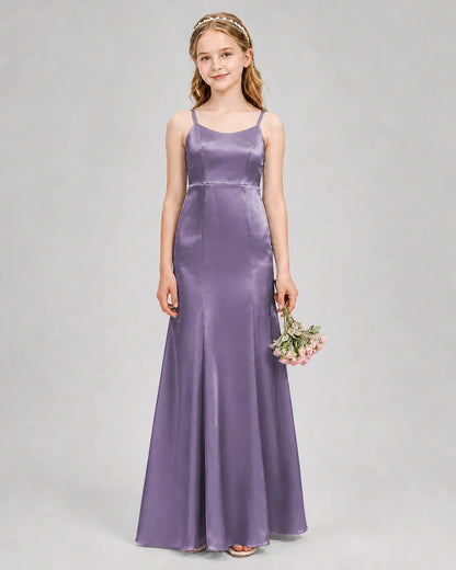 Wisteria Satin A-line Girls Formal Dress Front View