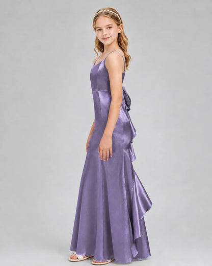 Wisteria Satin A-line Girls Formal Dress Side View