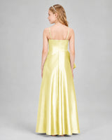 Daffodil Satin A-line Junior Bridesmaid Dress Back View