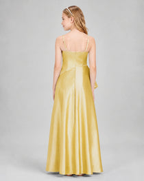 Dideyttawl Junior Bridesmaid Dress with High-Low Skirt and Satin Ruched Bodice