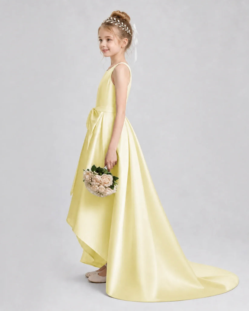 Daffodil Satin A-line Girls Formal Dress Side View