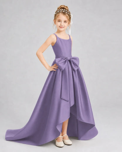 Wisteria Satin A-line Girls Formal Dress Front View