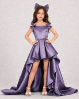 Wisteria Satin A-line Girls Formal Dress Front View