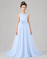 Lavender Tulle A-line Girls Formal Dress Front View