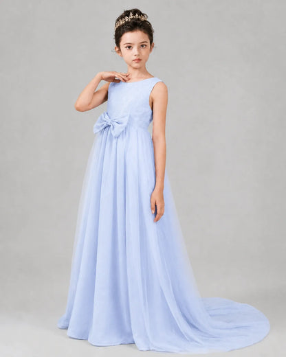Lavender Tulle A-line Girls Formal Dress Front View