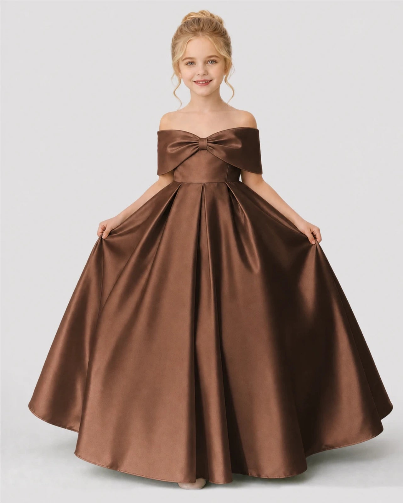 Flower Girl Dress for Wedding | Off Shoulder Ball Gown