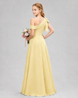 Daffodil Chiffon A-line Junior Bridesmaid Dress Back View