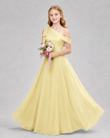 Daffodil Chiffon A-line Junior Bridesmaid Dress Front View