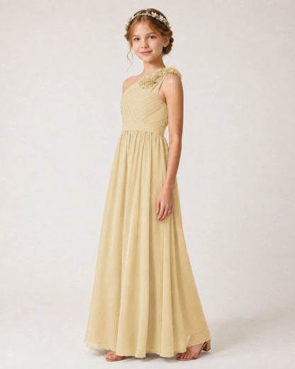 Champagne Chiffon Junior Bridesmaid Dress