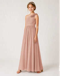 Dusty Rose Chiffon Junior Bridesmaid Dress