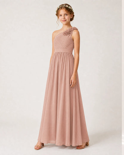 Dusty Rose Chiffon Junior Bridesmaid Dress