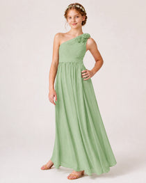 Sage Green Chiffon Junior Bridesmaid Dress
