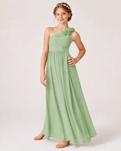 Sage Green Chiffon Junior Bridesmaid Dress