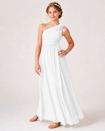 White Chiffon Junior Bridesmaid Dress