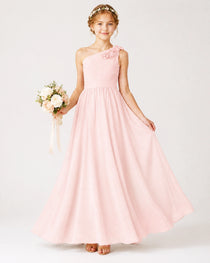 Blush Pink Chiffon Junior Bridesmaid Dress