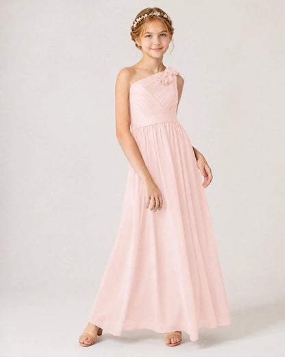 Blush Pink Chiffon Junior Bridesmaid Dress