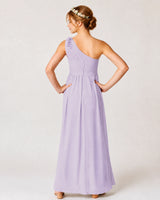 Lavender Chiffon A-line Junior Bridesmaid Dress Back View